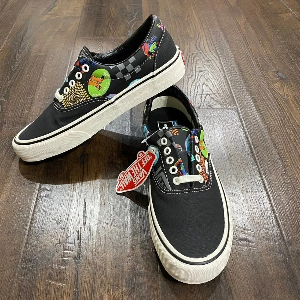 VANS Era sf V66 Black/Multi Graphic Print Sneakers Size‎ 9 Women